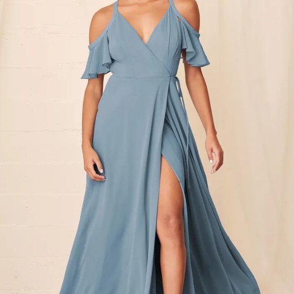 Lulus Dresses & Skirts - Lulu's Small Blue Wrap Dress